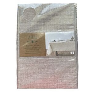 Bee‎ & Willow Taupe Textured Weaved Laminated Fabric Oblong Tablecloth  60x102